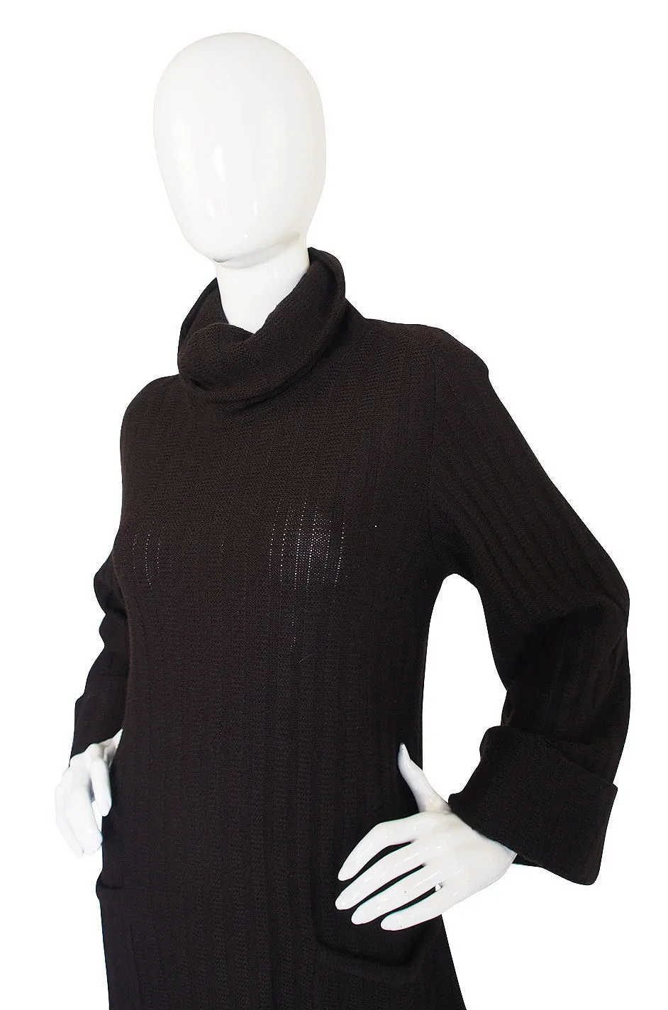 1970s Cable Knit Chloe Chocolate Dress