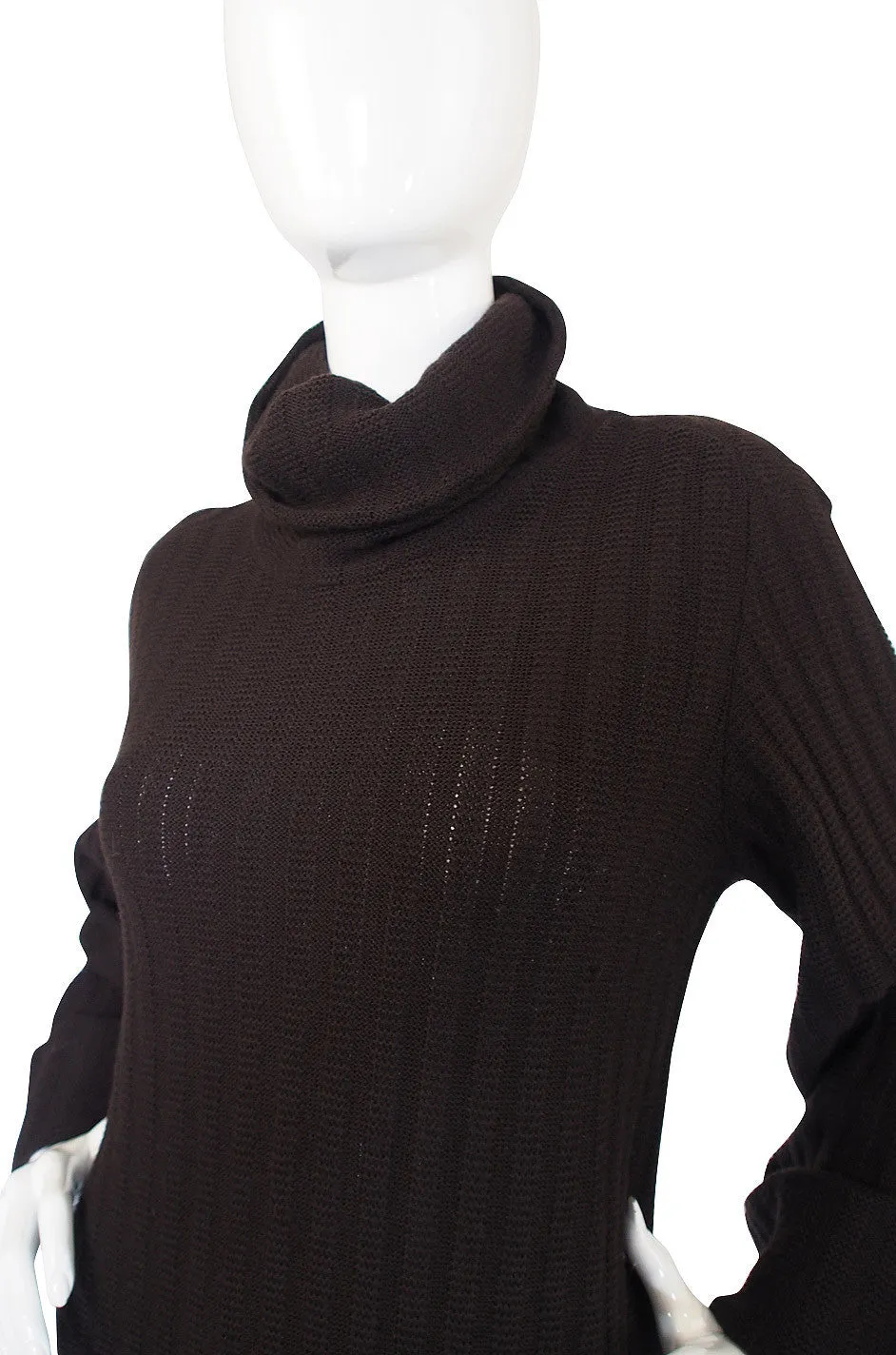 1970s Cable Knit Chloe Chocolate Dress