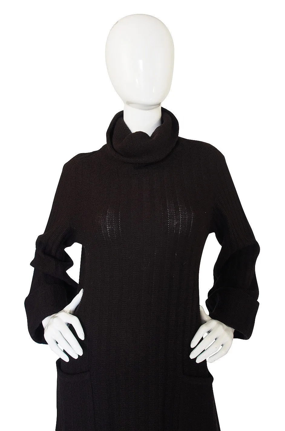 1970s Cable Knit Chloe Chocolate Dress