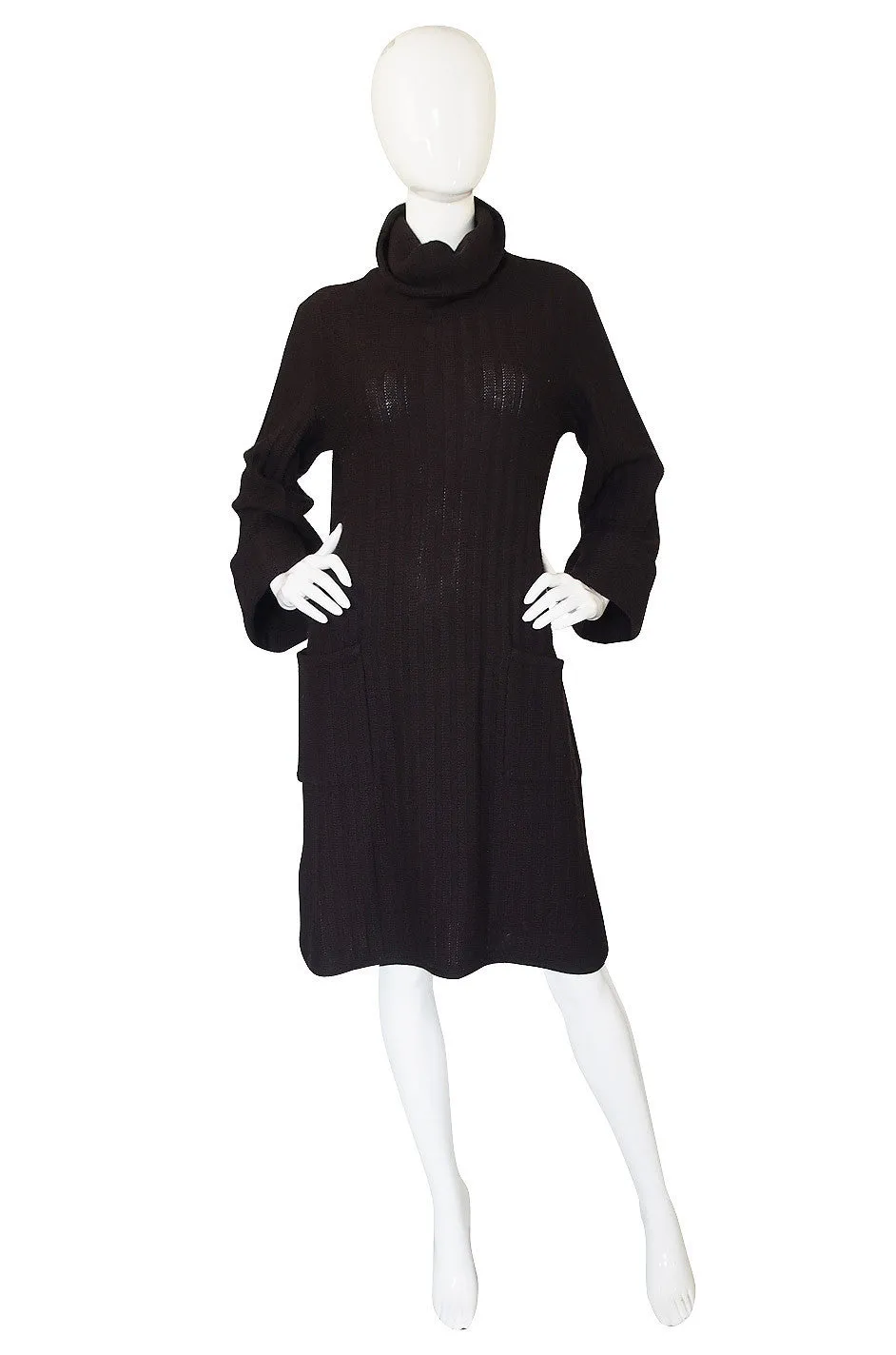 1970s Cable Knit Chloe Chocolate Dress