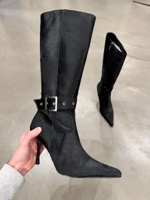2000s Cavalli pony hair high heel boots