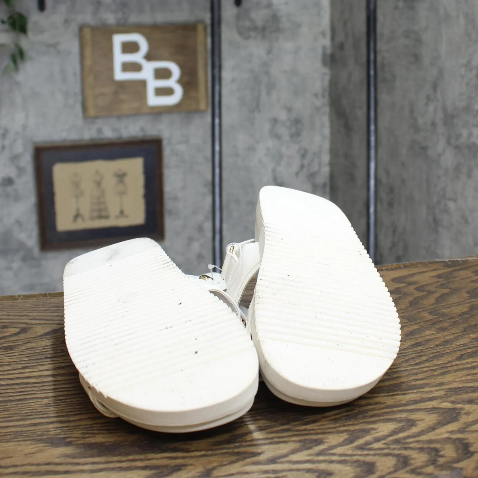 A New Day Women's Jonie Ankle Strap Footbed Sandals 87539242 Off white 8M