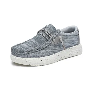 Apakowa Kids Boys Girls Loafers Slip-On Casual Walking Shoes-XFQ127-Grey