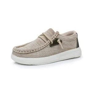 Apakowa Kids Boys Girls Loafers Slip-On Casual Walking Shoes-XFQ127-LightBrown
