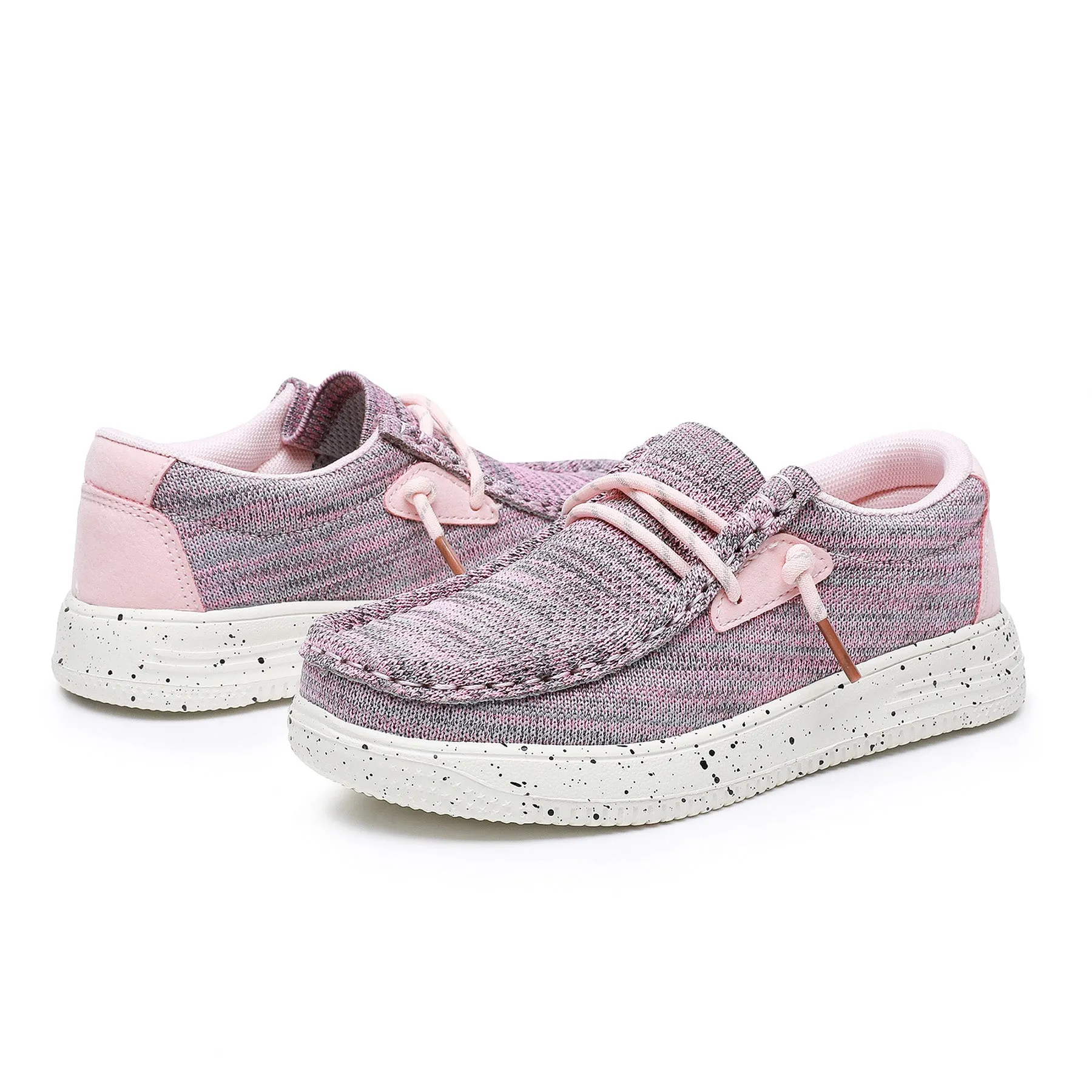Apakowa Kids Boys Girls Loafers Slip-On Casual Walking Shoes-XFQ127-Pink