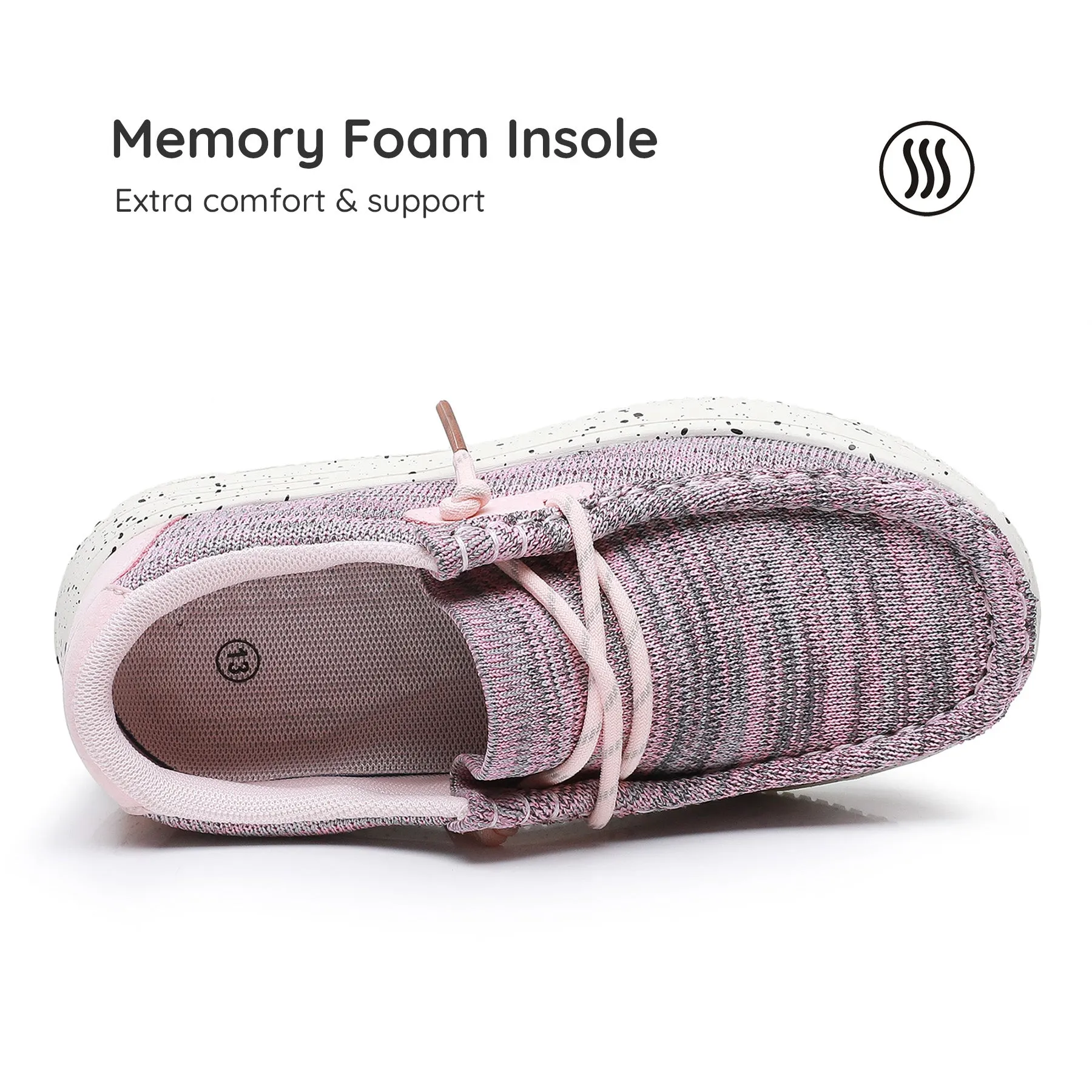 Apakowa Kids Boys Girls Loafers Slip-On Casual Walking Shoes-XFQ127-Pink