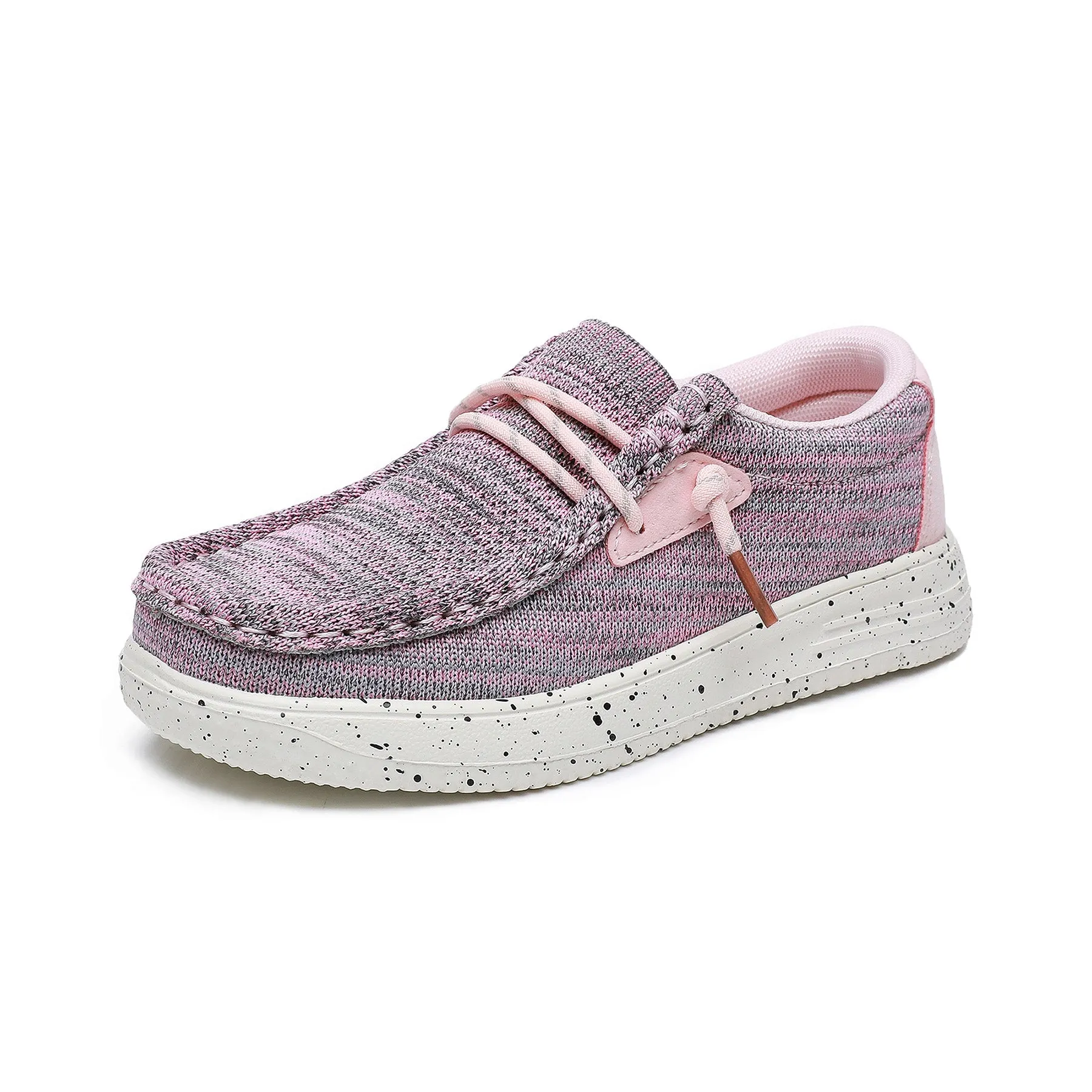 Apakowa Kids Boys Girls Loafers Slip-On Casual Walking Shoes-XFQ127-Pink
