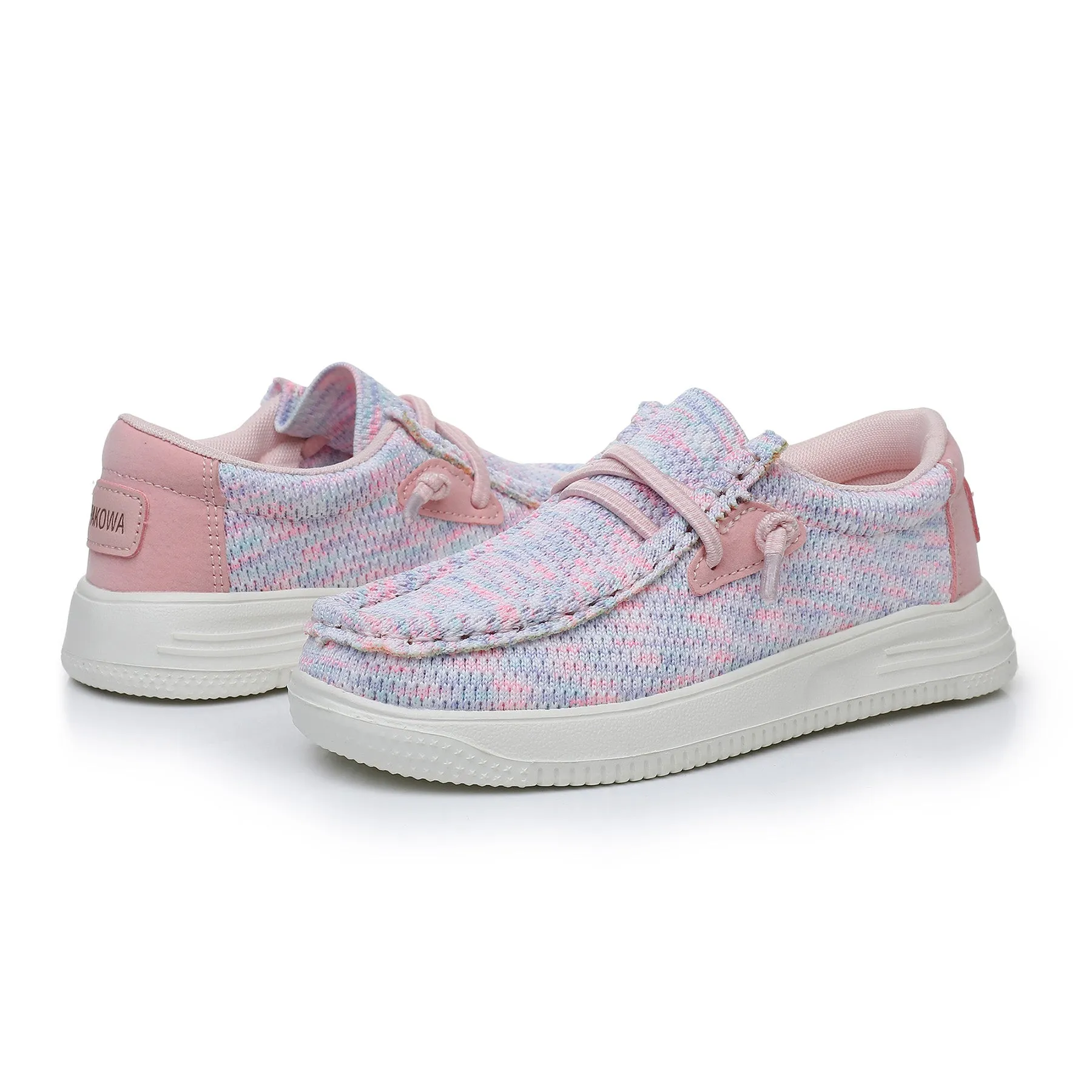Apakowa Kids Boys Girls Loafers Slip-On Casual Walking Shoes-XFQ520-Rainbow