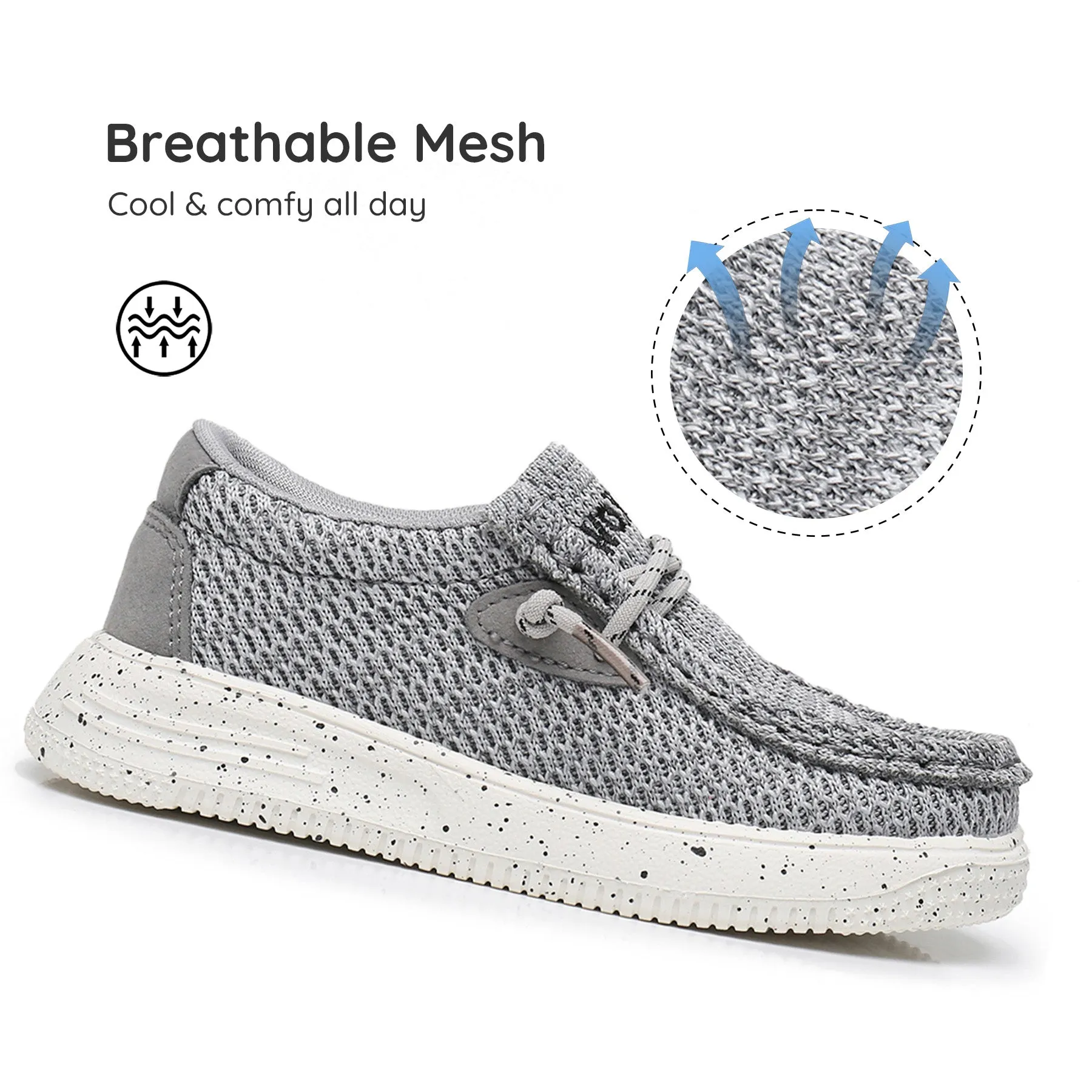 Apakowa Kids Boys Girls Loafers Slip-On Casual Walking Shoes-XFQ627-Grey