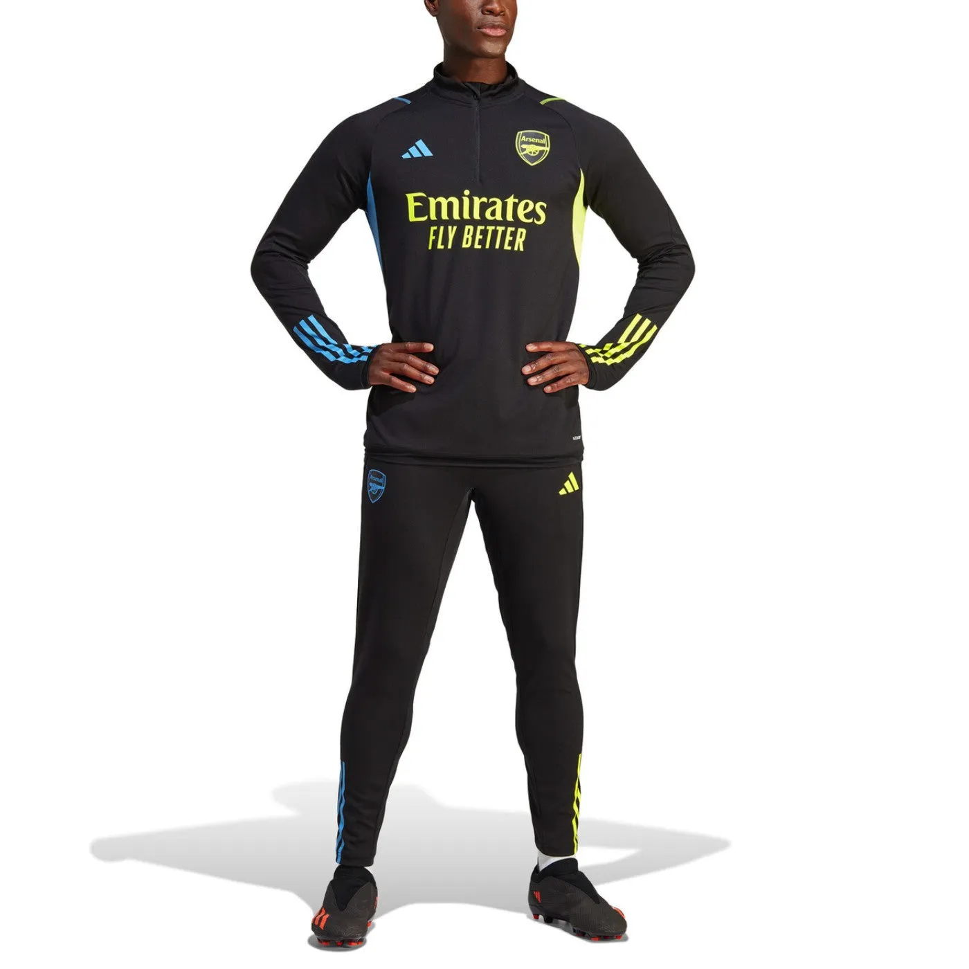 Arsenal black training technical soccer tracksuit 2023/24 - Adidas