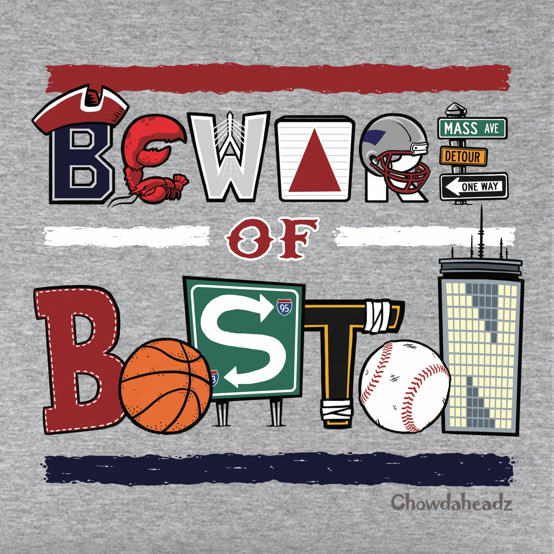 Beware of Boston Icons Youth T-Shirt