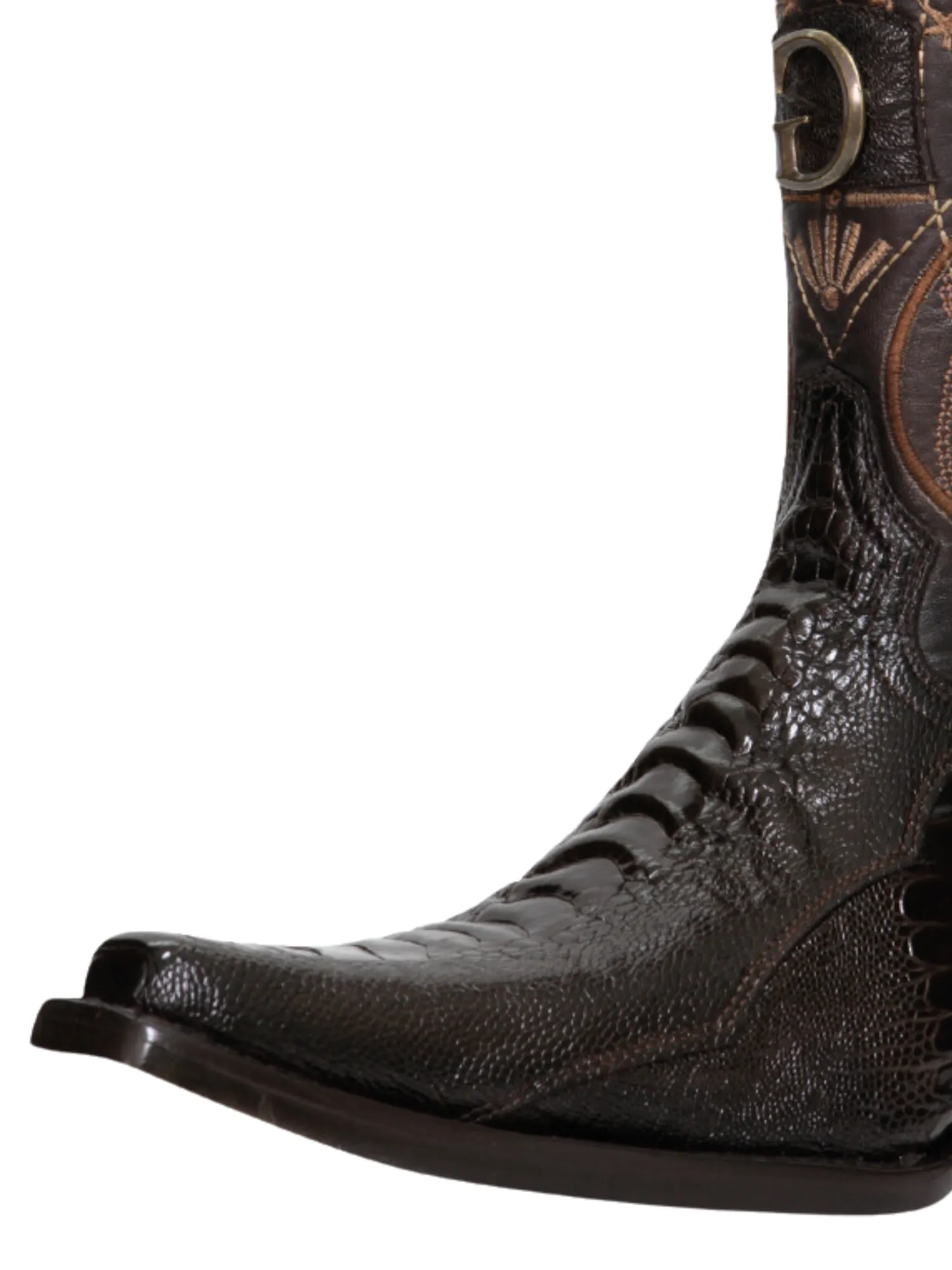 Botas Vaqueras Exoticas de Pata de Avestruz Original para Hombre 'El General' - ID: 45068