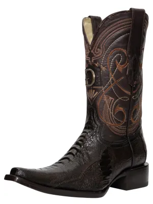 Botas Vaqueras Exoticas de Pata de Avestruz Original para Hombre 'El General' - ID: 45068