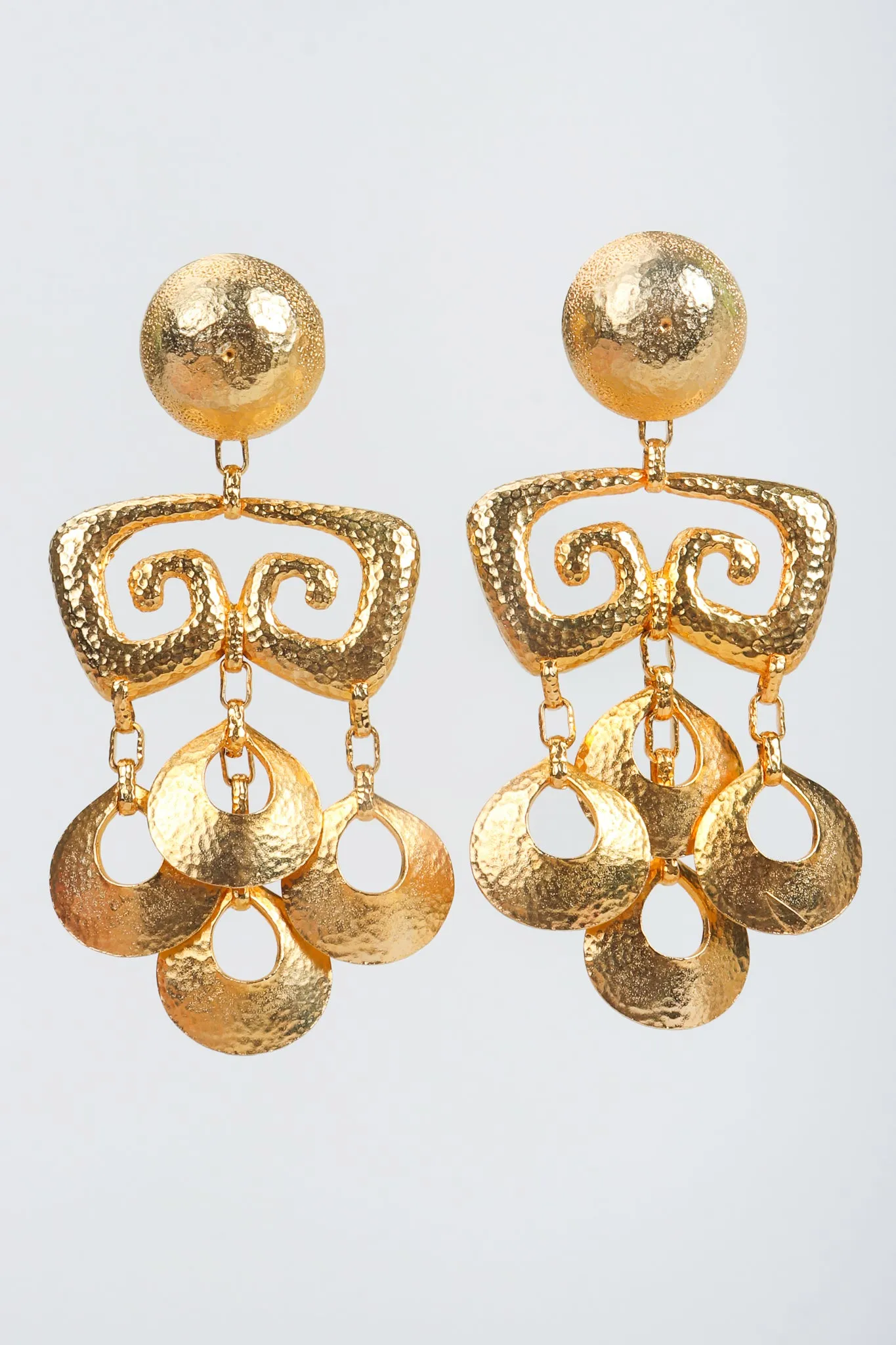 Brutalist Hammered Chandelier Earrings