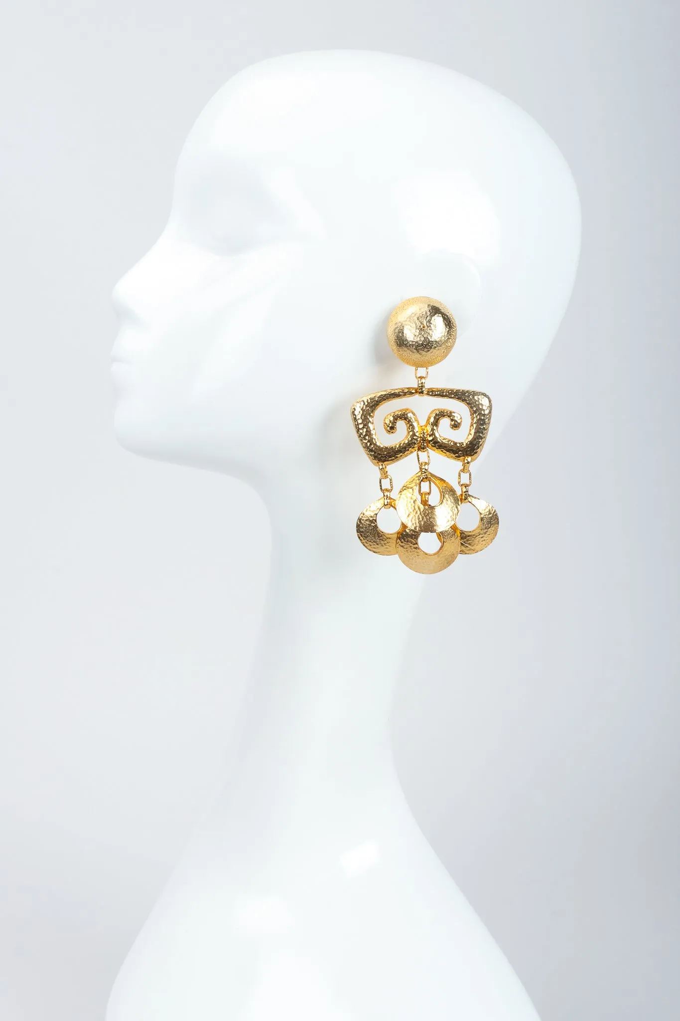 Brutalist Hammered Chandelier Earrings