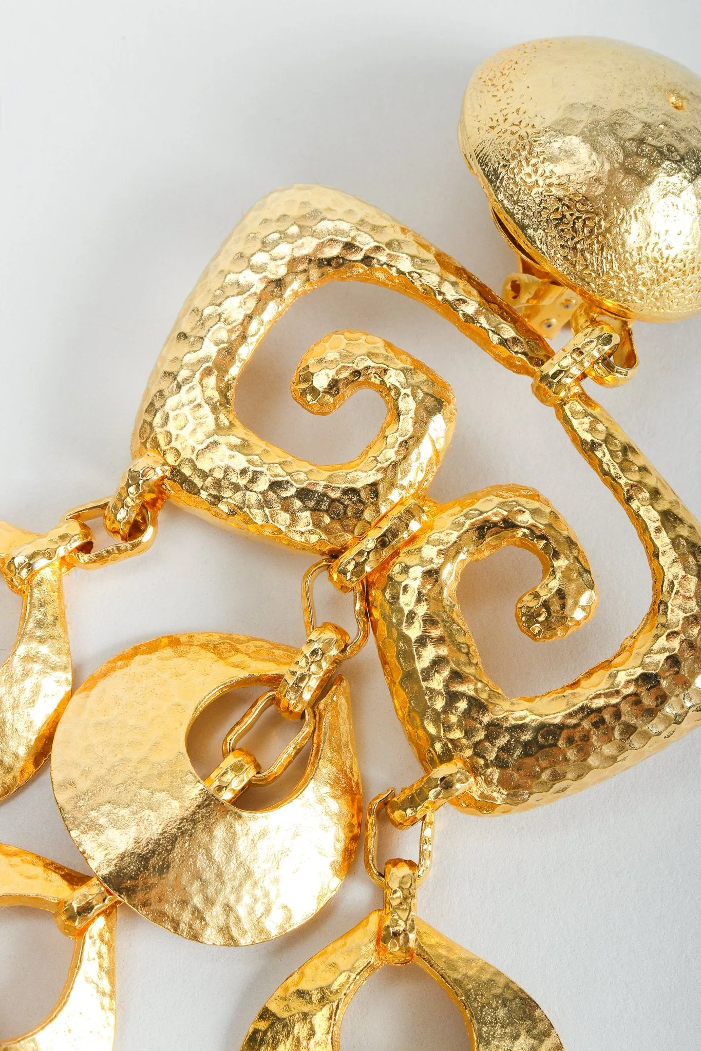 Brutalist Hammered Chandelier Earrings