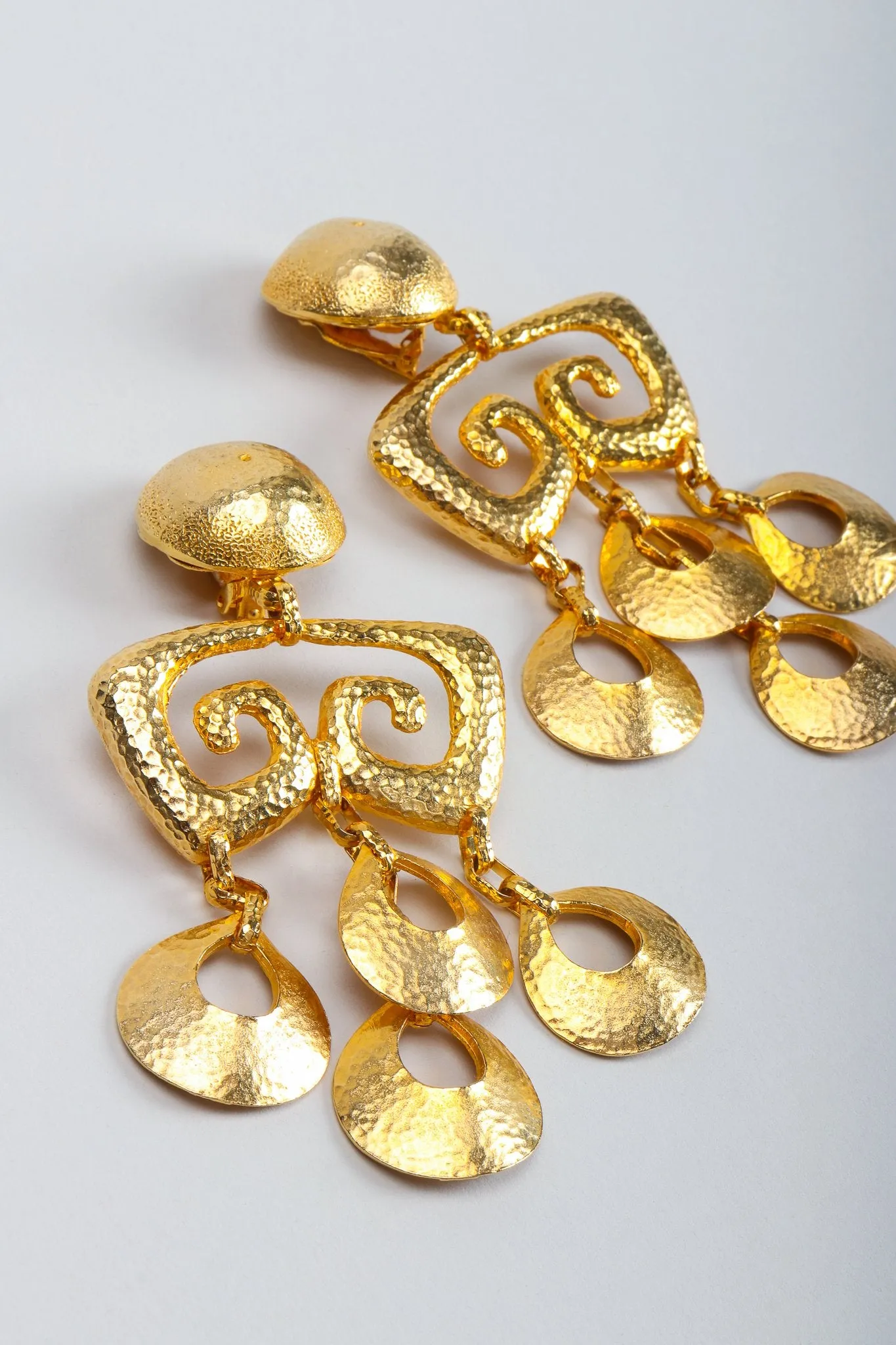 Brutalist Hammered Chandelier Earrings