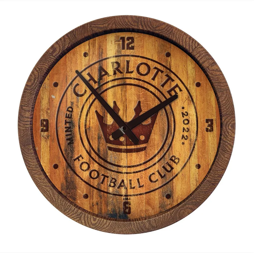 Charlotte FC: Branded "Faux" Barrel Top Clock