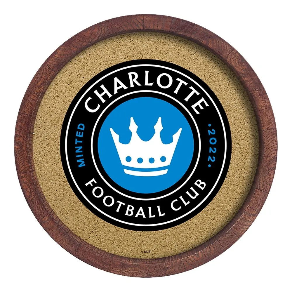 Charlotte FC: "Faux" Barrel Framed Cork Board