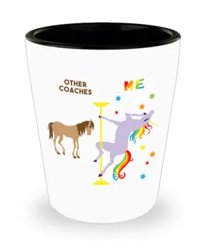 Cheer Coach Gift Soccer Coach Gifts Baseball Coach Rainbow Unicorn Ceramic Shot Glass