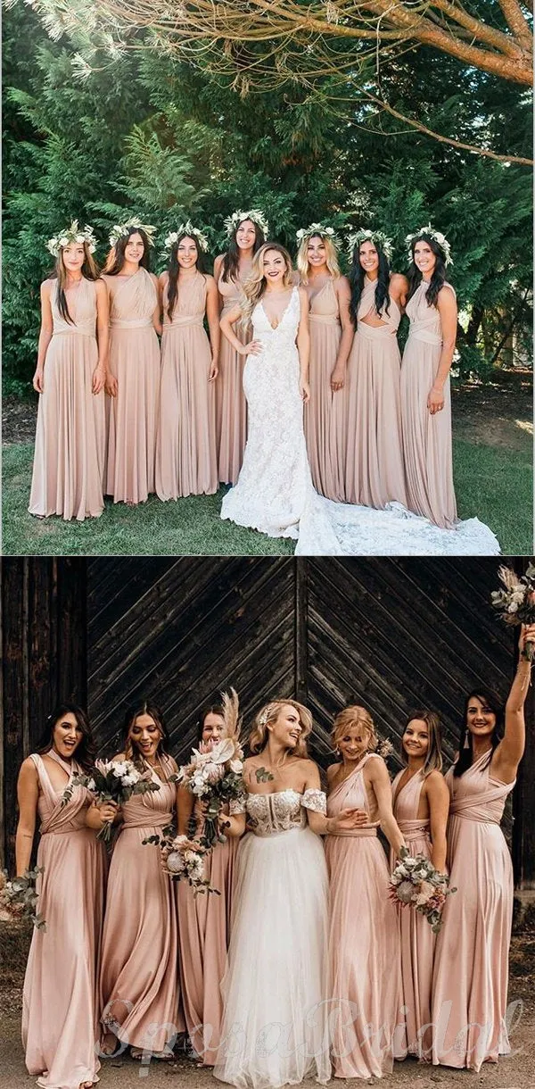 Convertible Unique Design New  Long Soft Custom Bridesmaid Dresses, wedding guest dress WG569