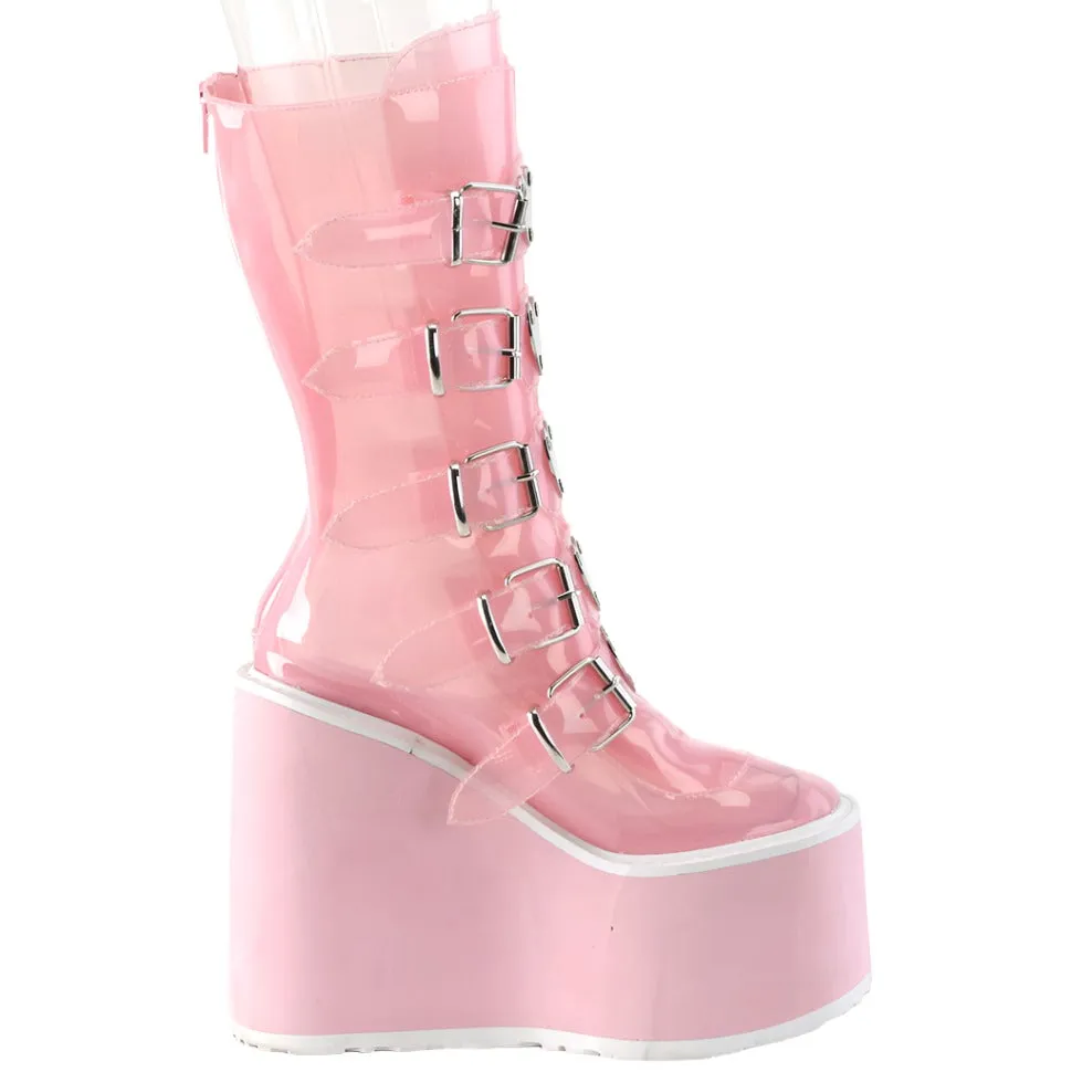 DemoniaCult SWING 230C Pink Transparent Boots