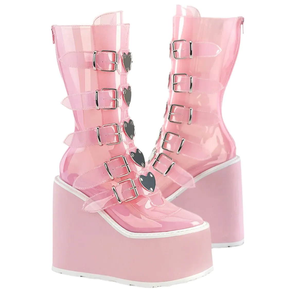DemoniaCult SWING 230C Pink Transparent Boots