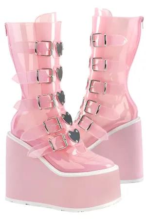 DemoniaCult SWING 230C Pink Transparent Boots