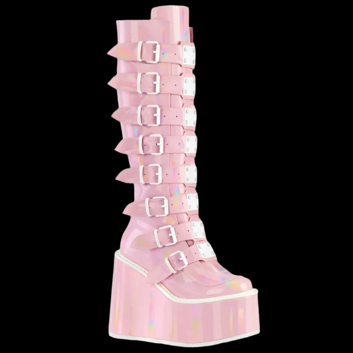 DemoniaCult SWING 815 Pink Holographic Boots