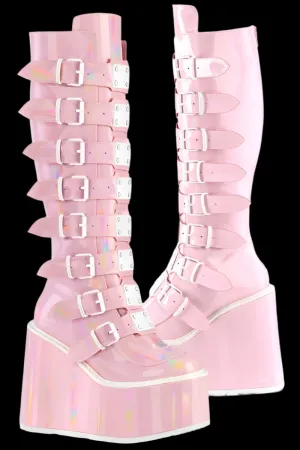 DemoniaCult SWING 815 Pink Holographic Boots