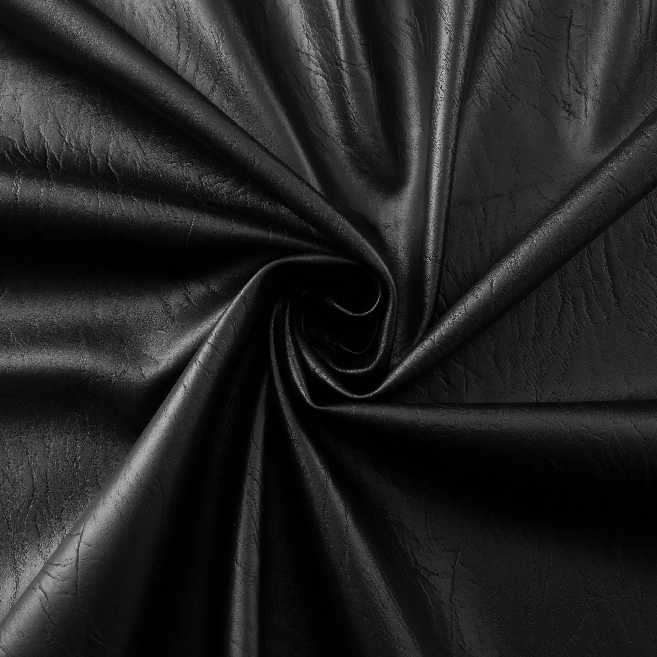 Distressed Pleather Fabric, Black