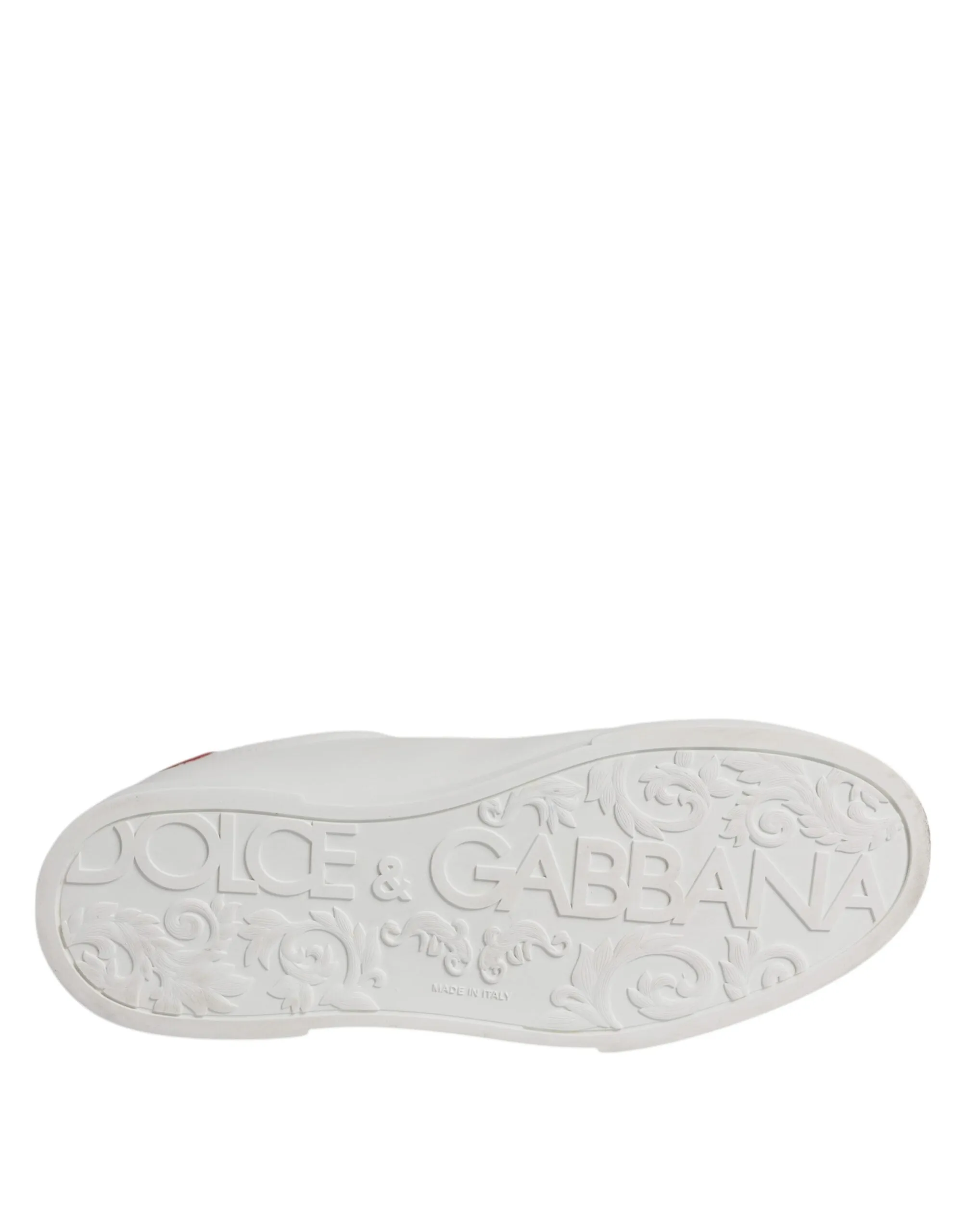 Dolce & Gabbana White Red DG Patch Low Top Sneakers Shoes