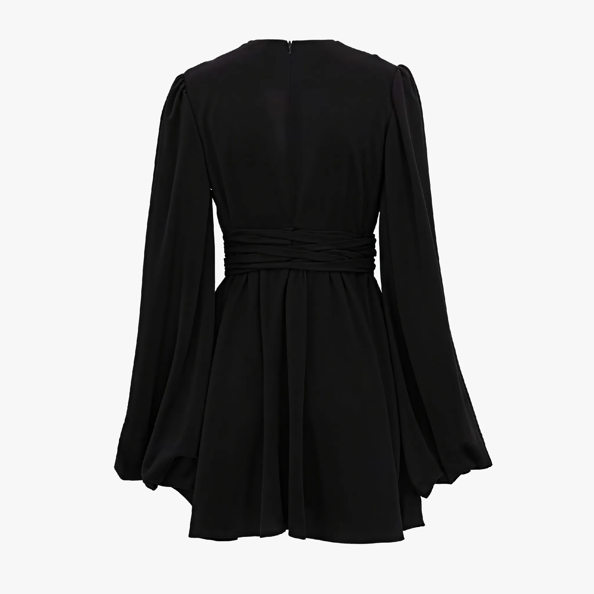 Elegant A-Line Dress with Balloon Sleeves