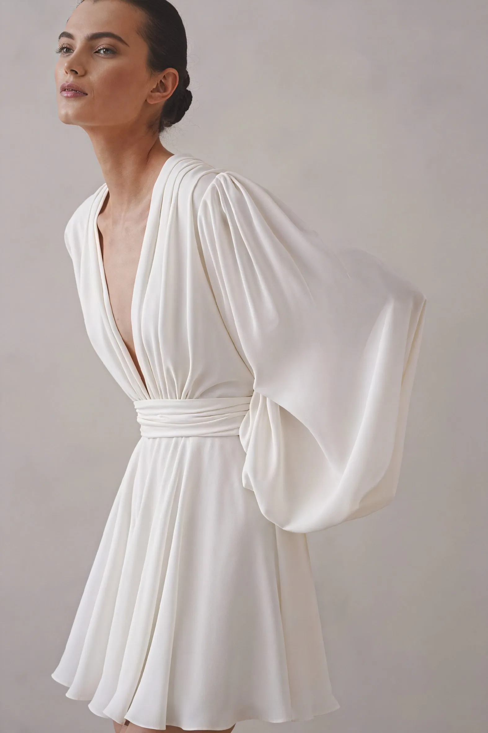 Elegant A-Line Dress with Balloon Sleeves