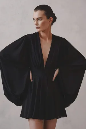 Elegant A-Line Dress with Balloon Sleeves