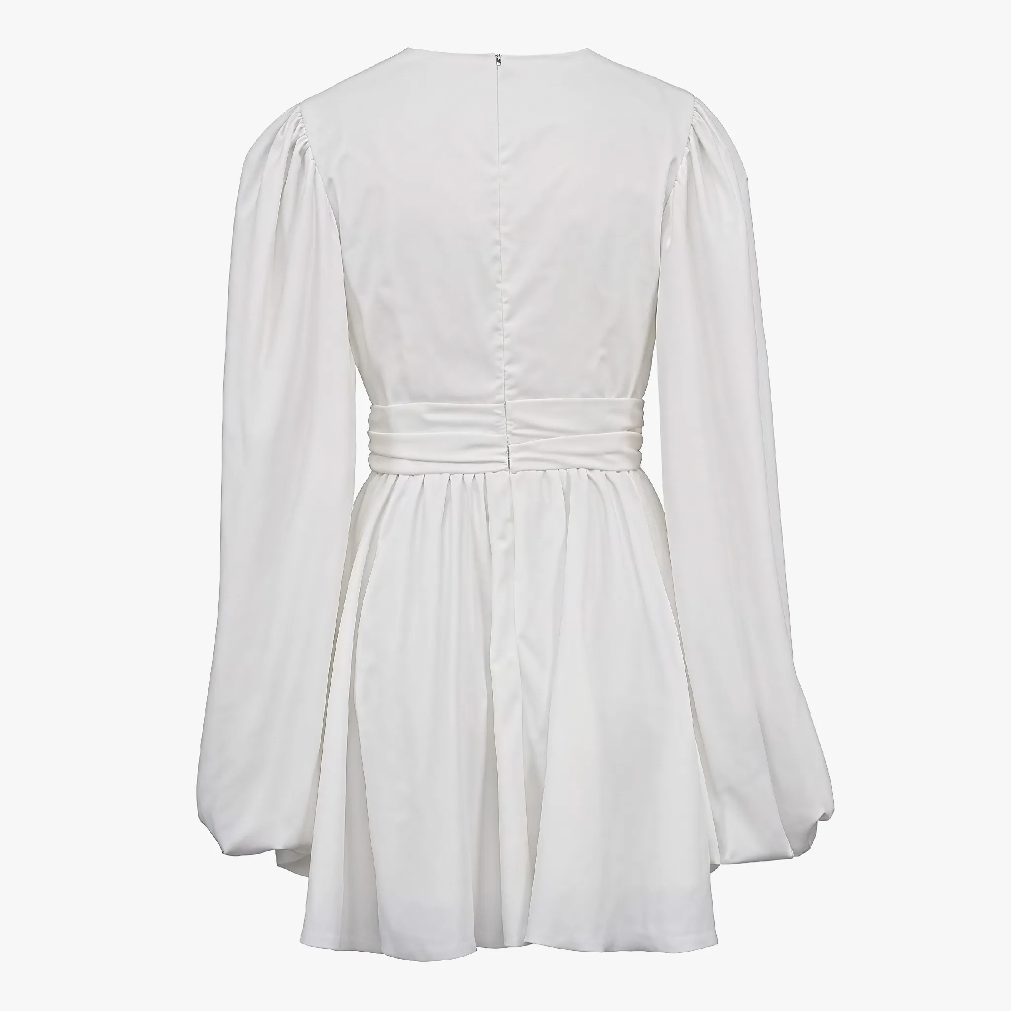Elegant A-Line Dress with Balloon Sleeves