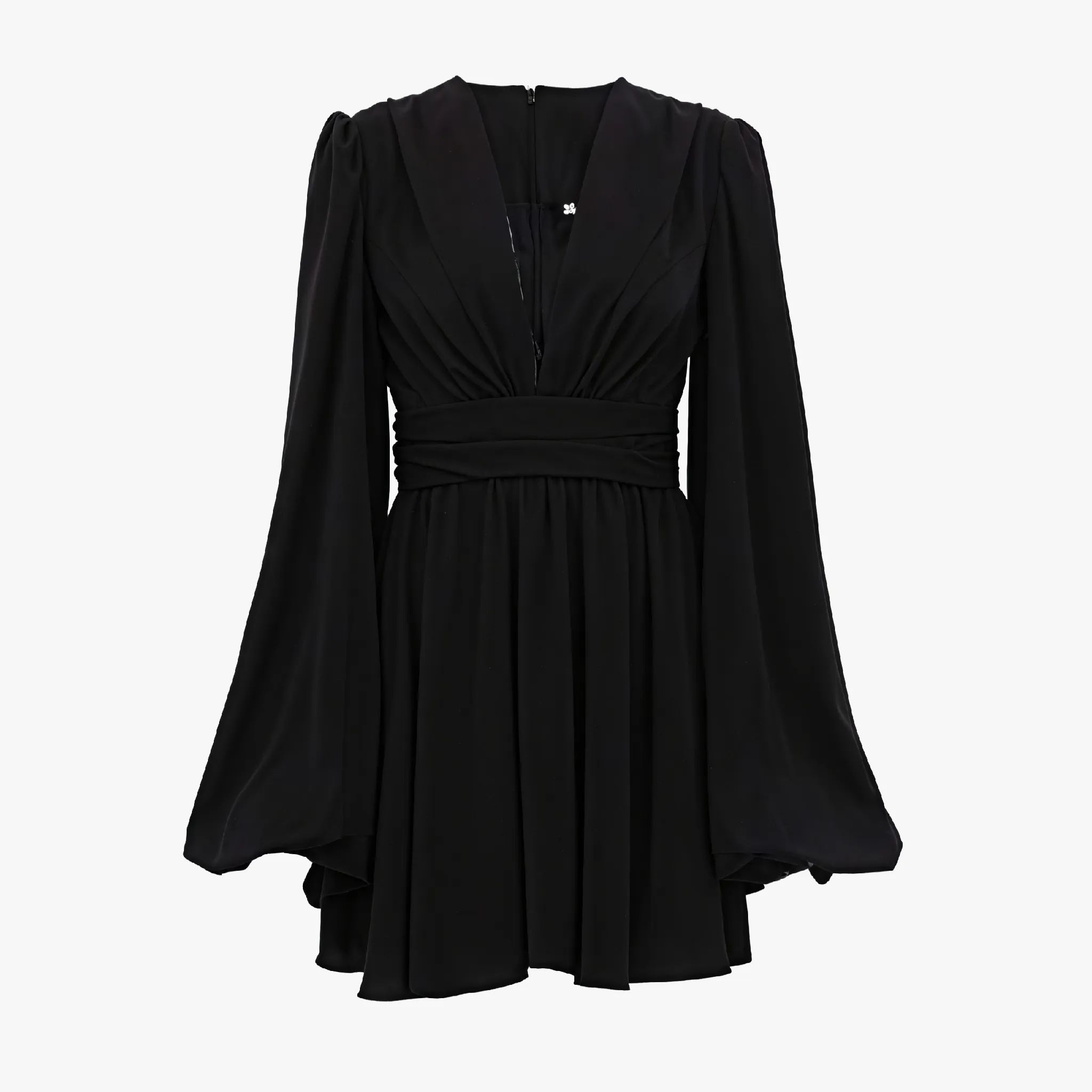 Elegant A-Line Dress with Balloon Sleeves