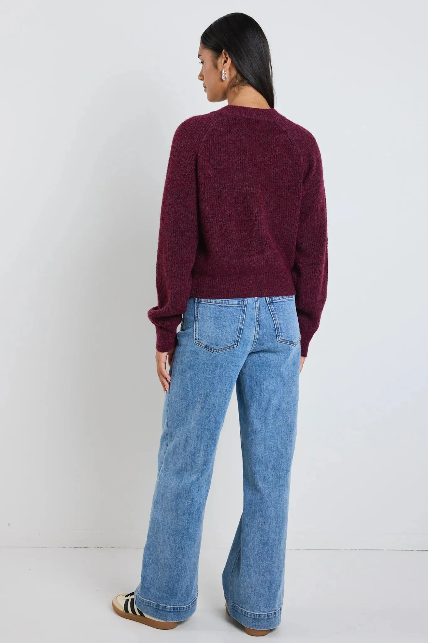 Essence Burgundy Knit Cardigan - Burgundy