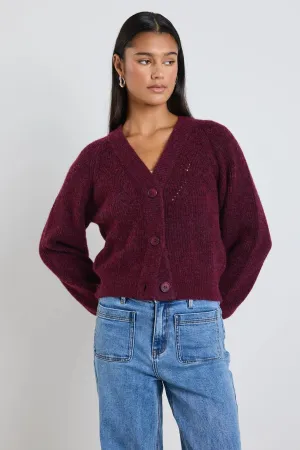 Essence Knit Cardigan Burgundy