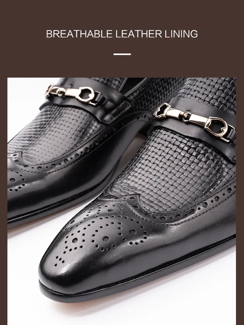 Fashion Business Casual Genuine Leather Shoes – Handmade Party Wedding Wear, Men Office Dress Shoe, Big Size, Black Loafers