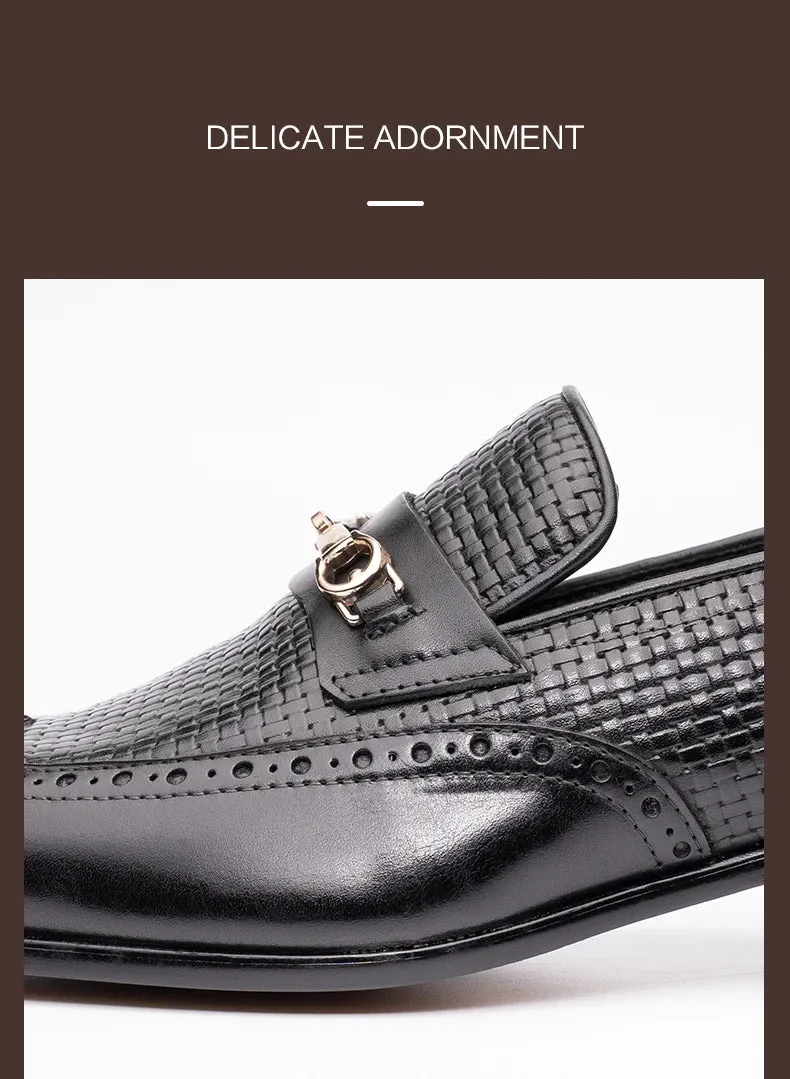 Fashion Business Casual Genuine Leather Shoes – Handmade Party Wedding Wear, Men Office Dress Shoe, Big Size, Black Loafers