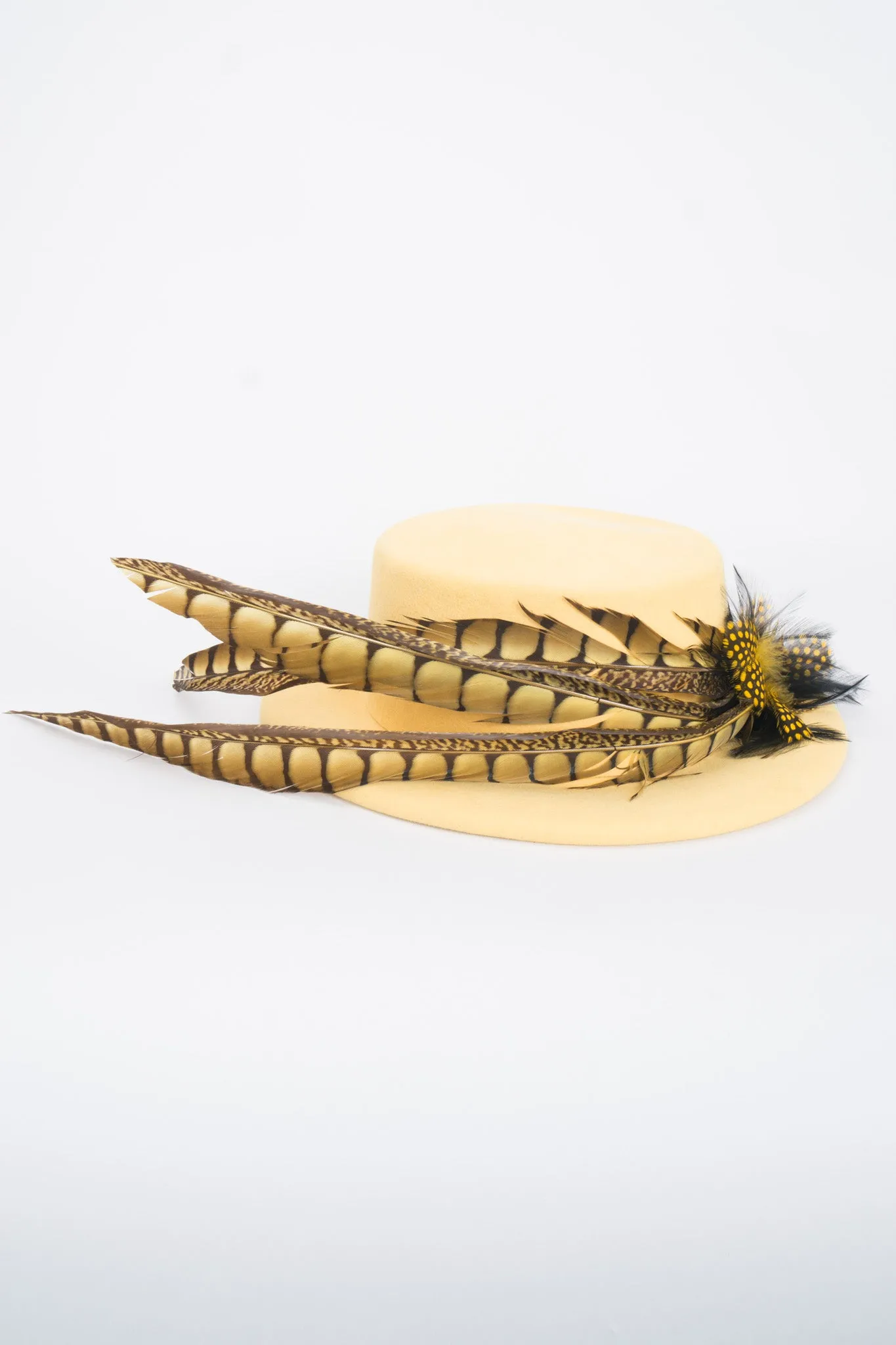 Feather Felt Boater Hat