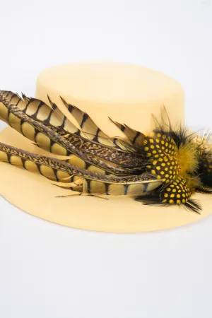 Feather Felt Boater Hat