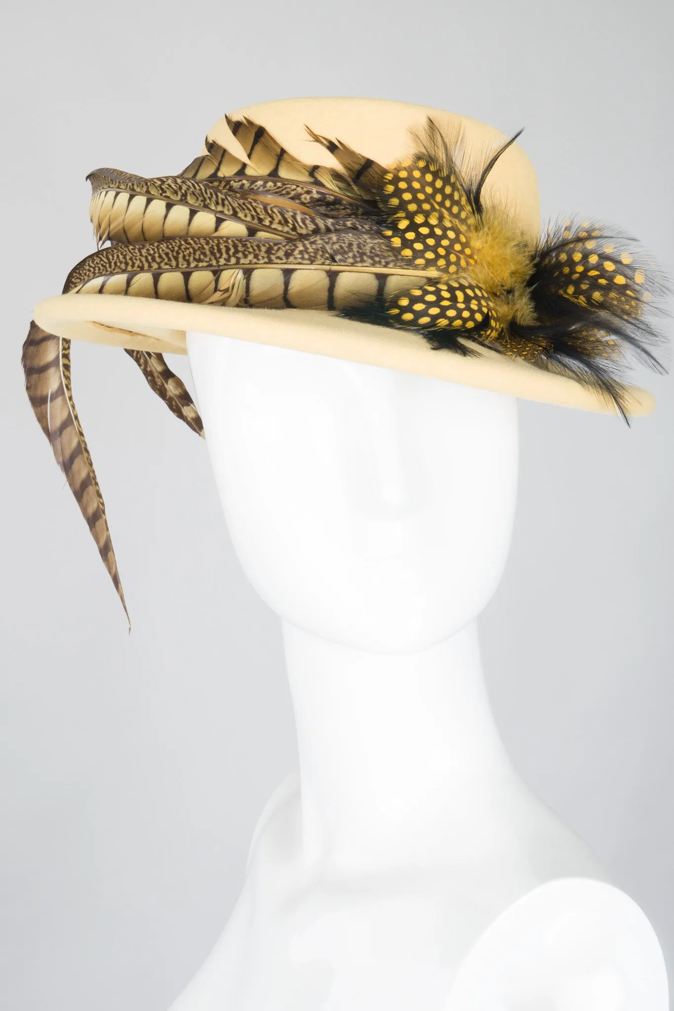 Feather Felt Boater Hat