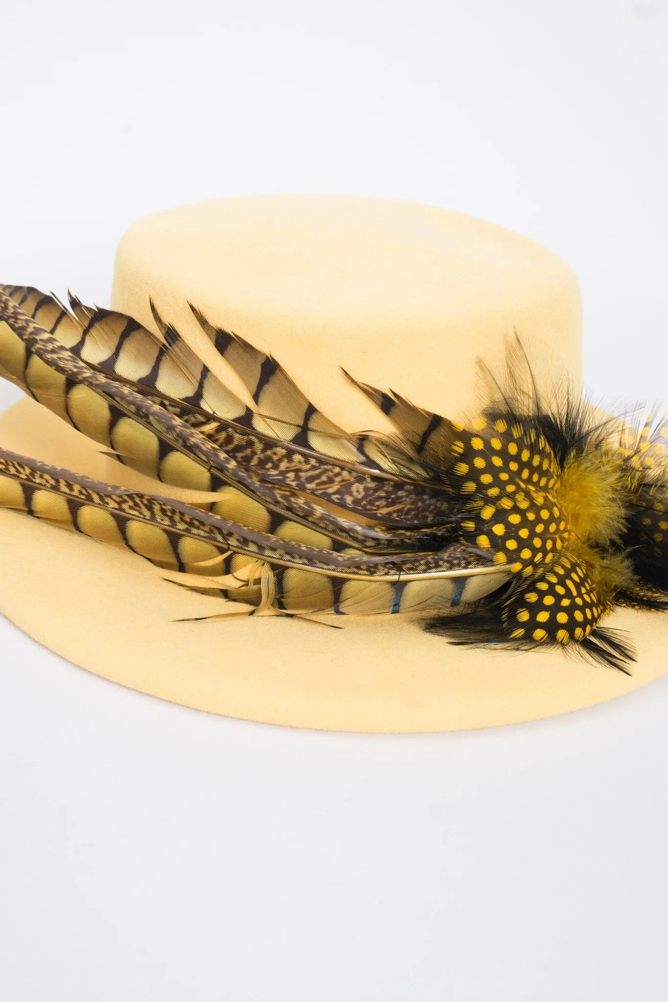 Feather Felt Boater Hat