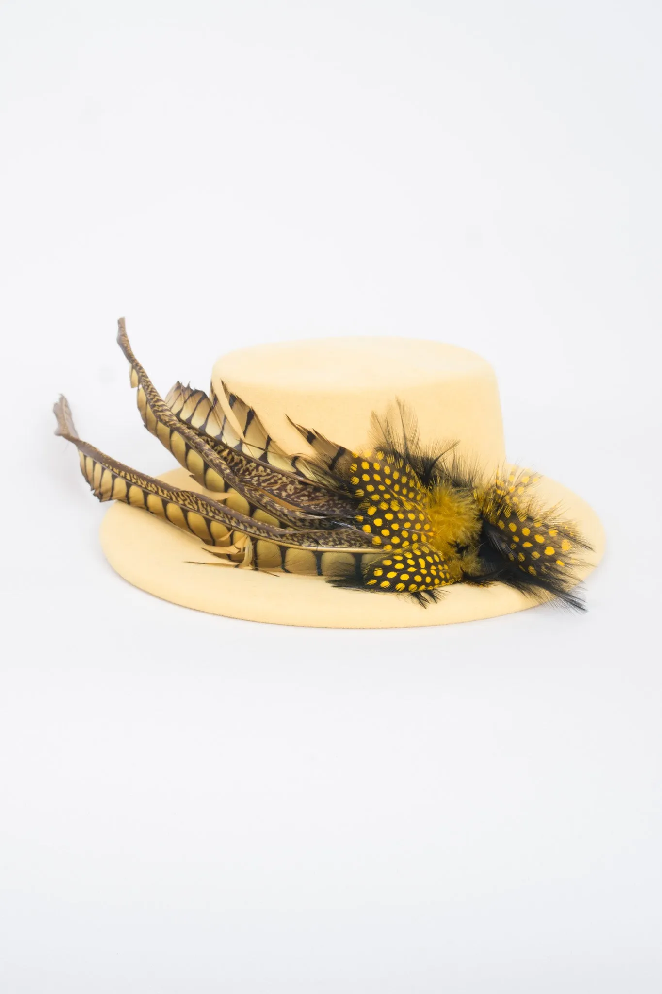 Feather Felt Boater Hat