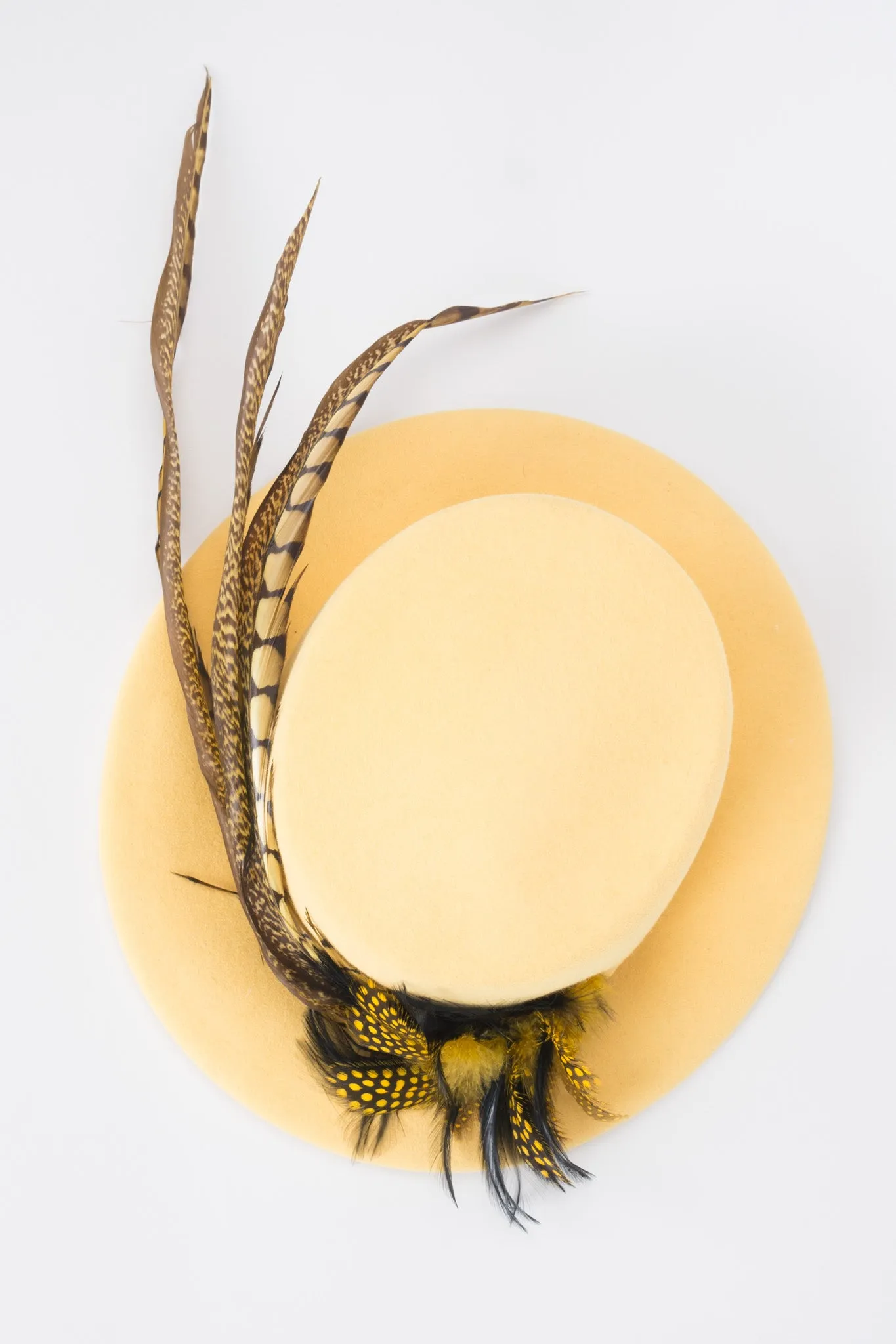 Feather Felt Boater Hat