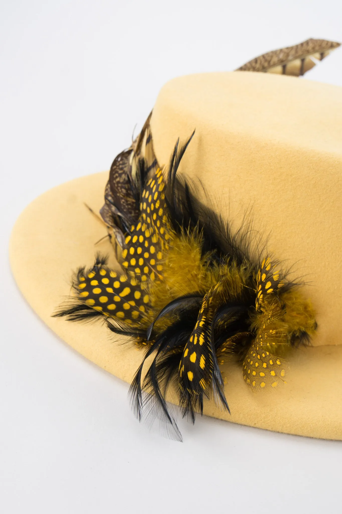 Feather Felt Boater Hat