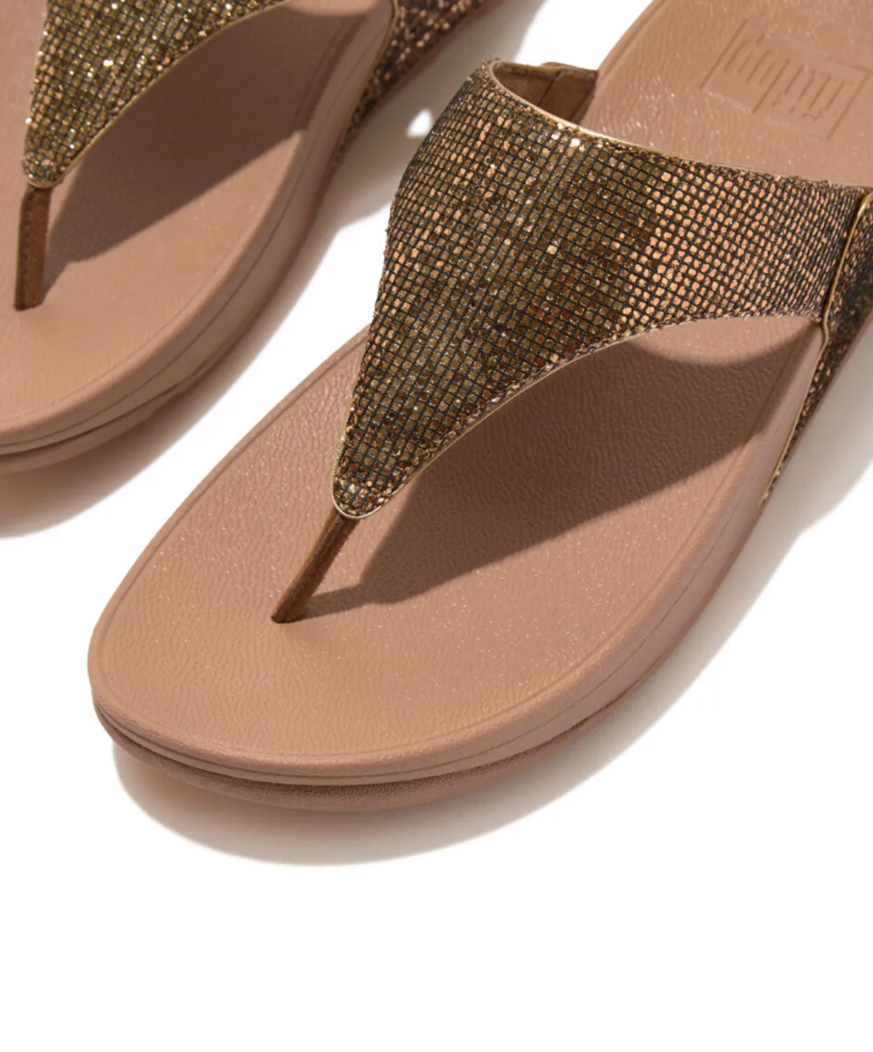 Fitflop Lulu Glitterball Toe Post Gold
