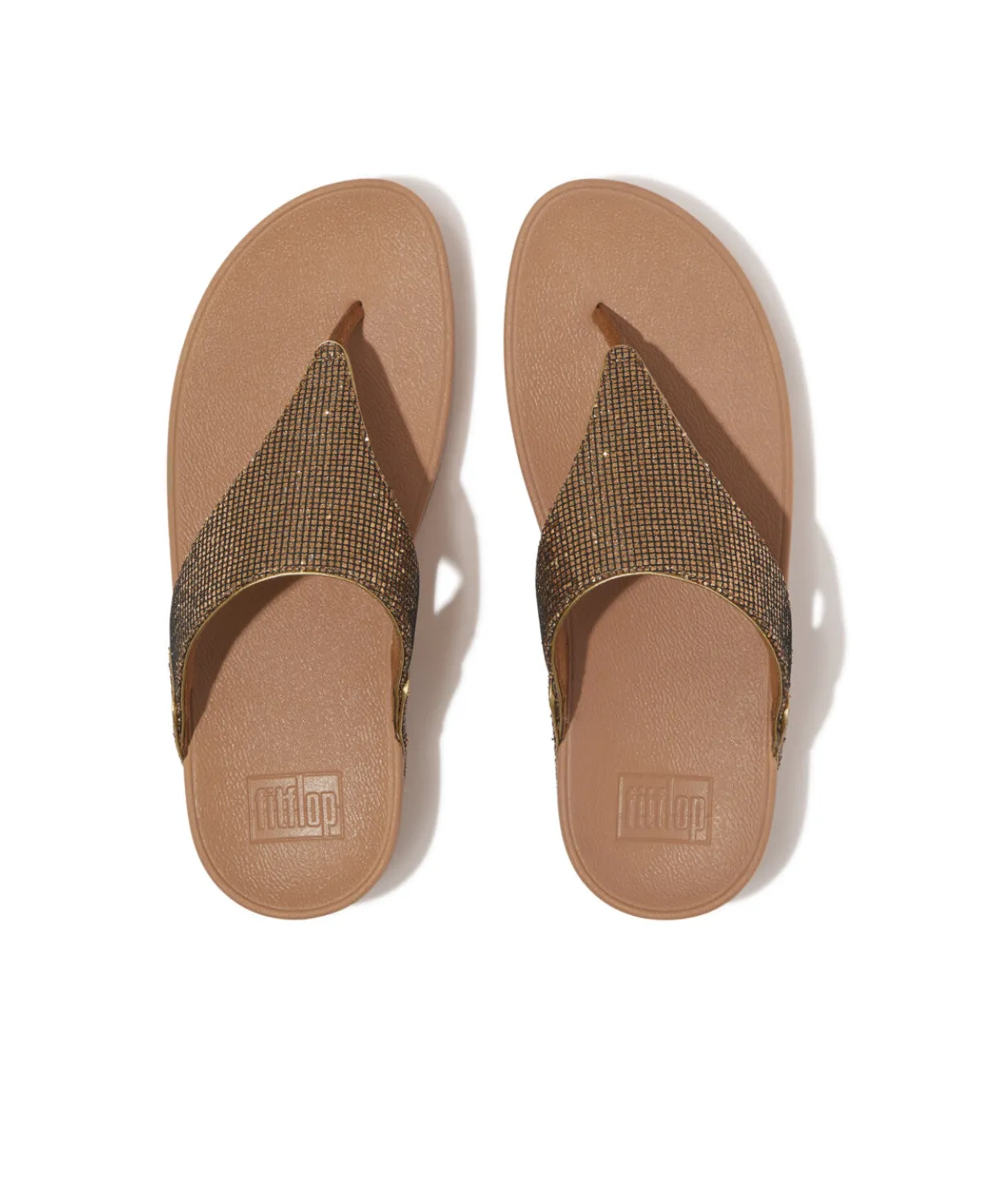 Fitflop Lulu Glitterball Toe Post Gold